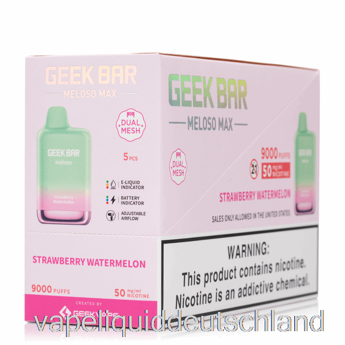 [5er-Pack] Geek Bar Meloso Max 9000 Einweg-Vape-Liquid